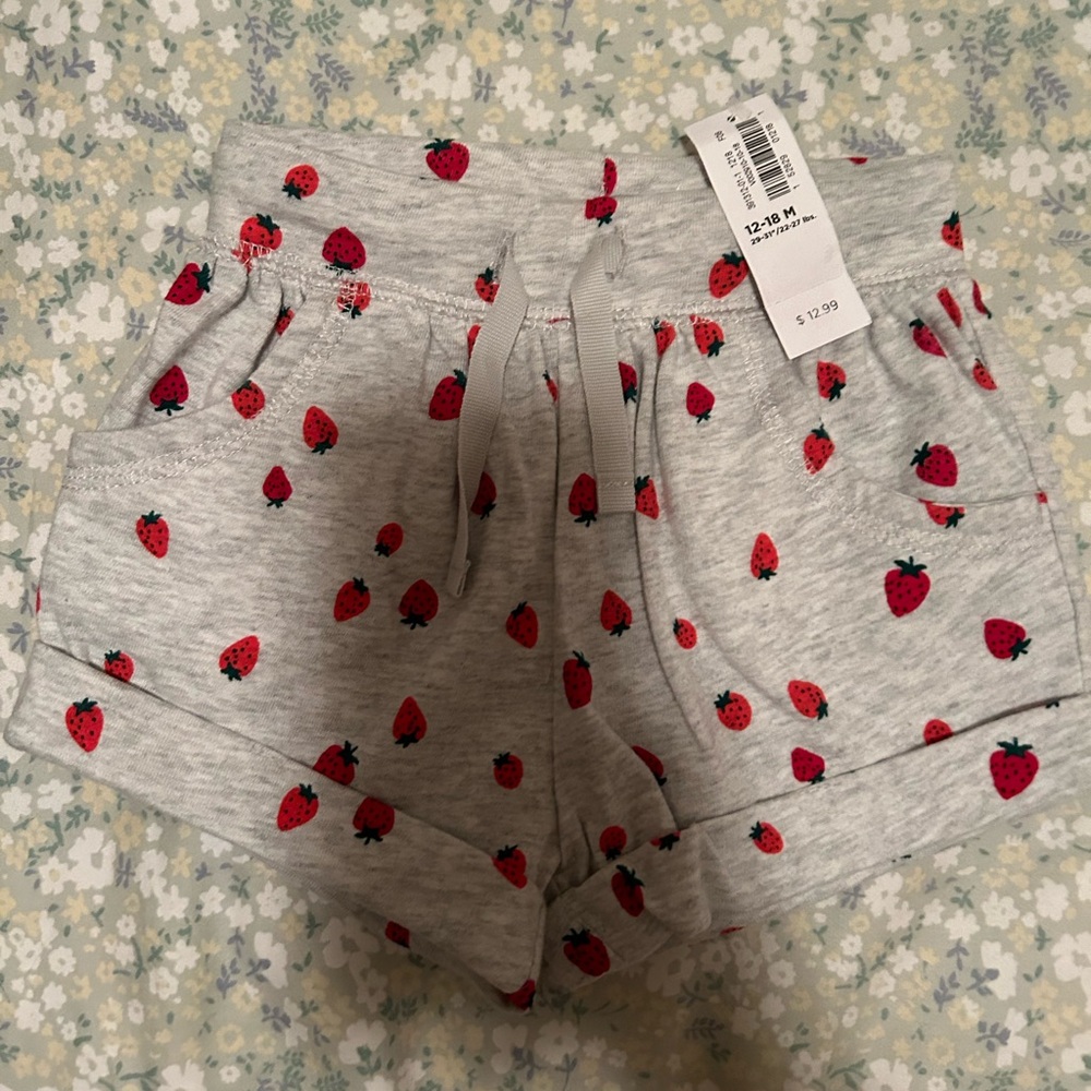 Old navy baby strawberry cotton play shorts